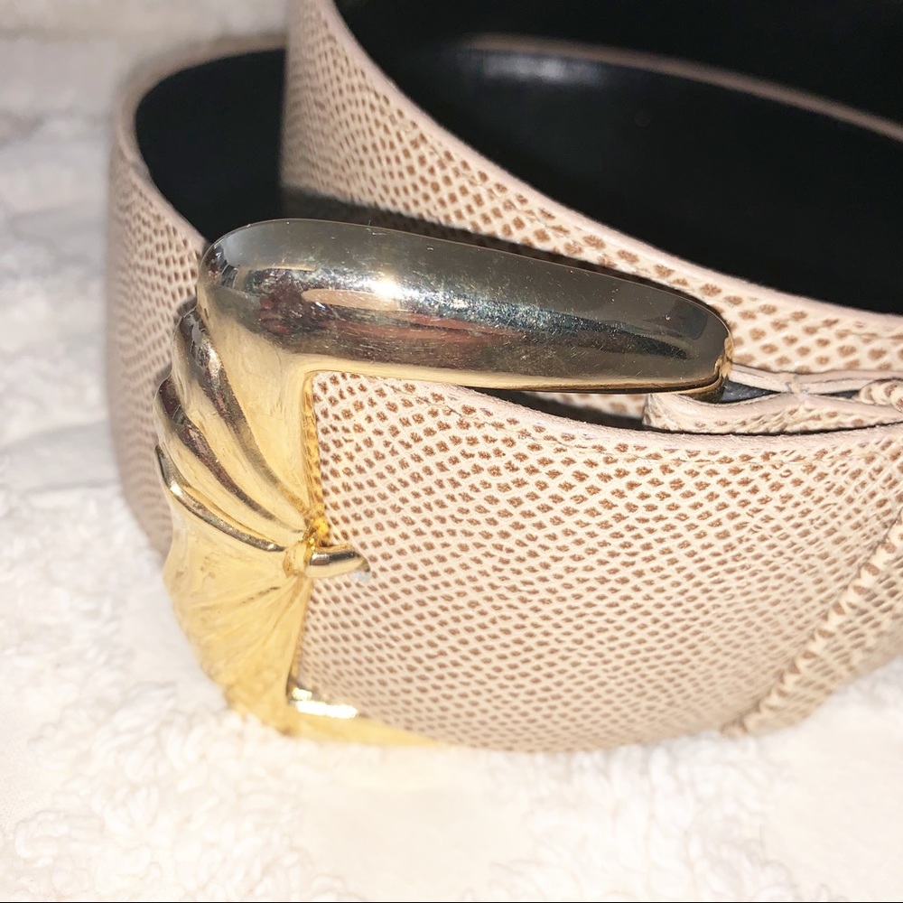 Snakeskin Print Leather Belt Sz M/L Century Woman